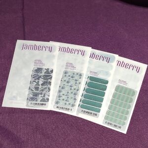 Jamberry Nail Wraps Lot Of 4 Sheets - Greens